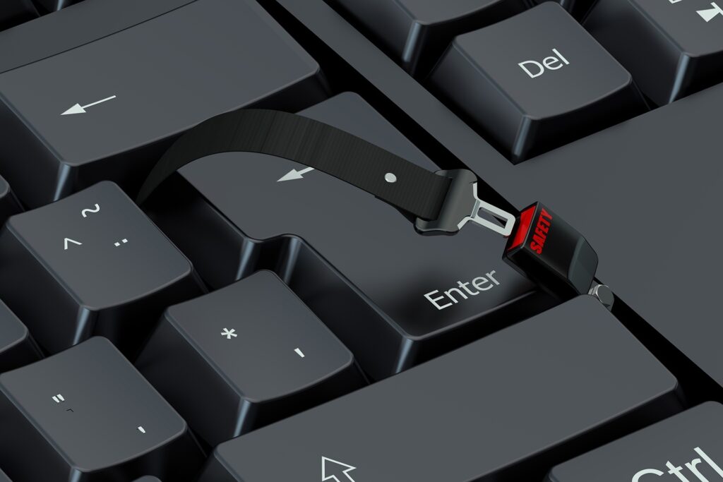 whimsical usb fusion: enter key creatively connected to red drive on modern keyboard.