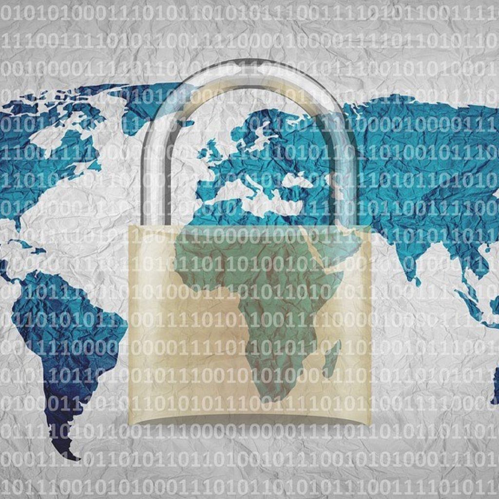 protecting global data: africas cybersecurity focus on world map.