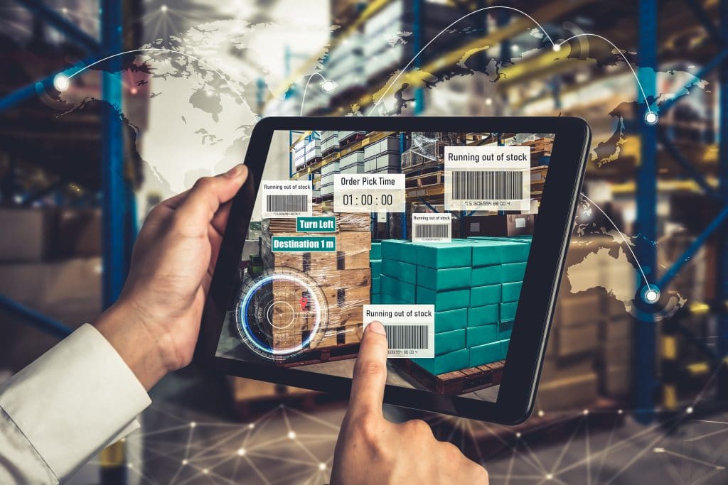 efficient inventory management with technology in modern warehouse.