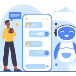 Interacting with a chatbot on a smartphone: merging AI and human engagement.