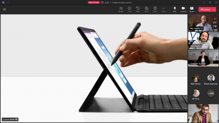 digital tablet enhancing virtual collaboration in professional online meeting with sleek design and stylus.