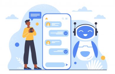 interacting with a chatbot on a smartphone: merging ai and human engagement.